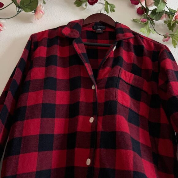 Flannel J Crew Women's Pajama PJ Top - Picture 4 of 8